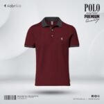 Single Jersey Knitted Cotton Polo Maron